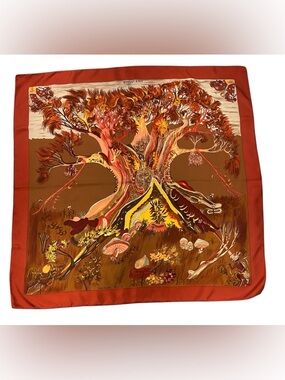Hermes Silk Scarf Kuggor Tree Carre 90 By Sefedin